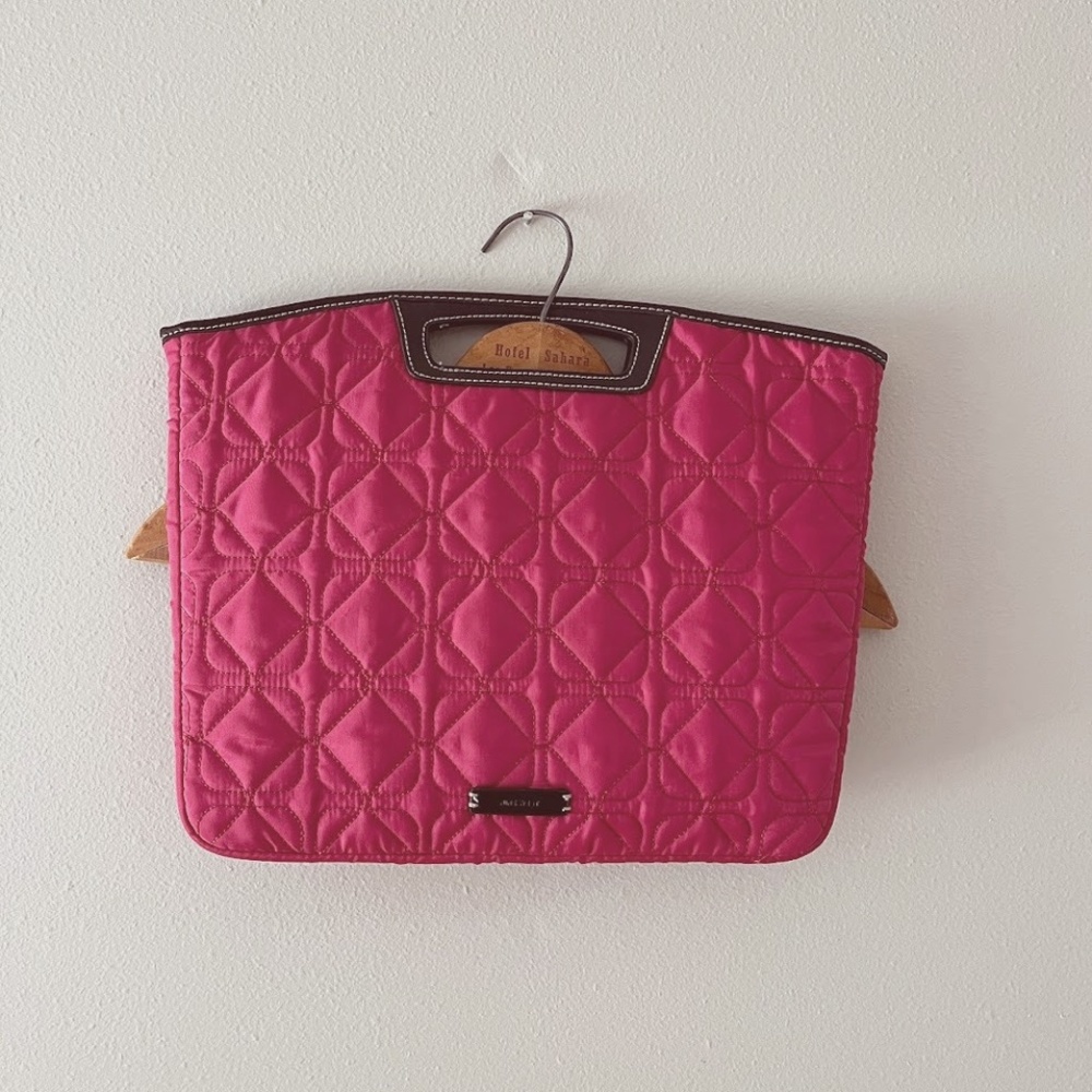 Ninewest // Quilted hot pink Laptop Tote